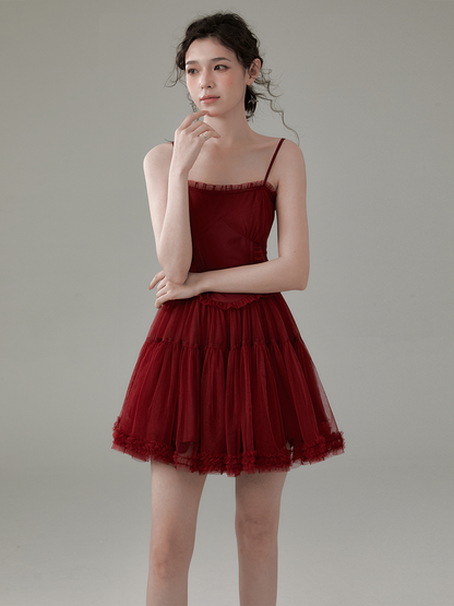 Voluminous Tulle Dress With Straps
