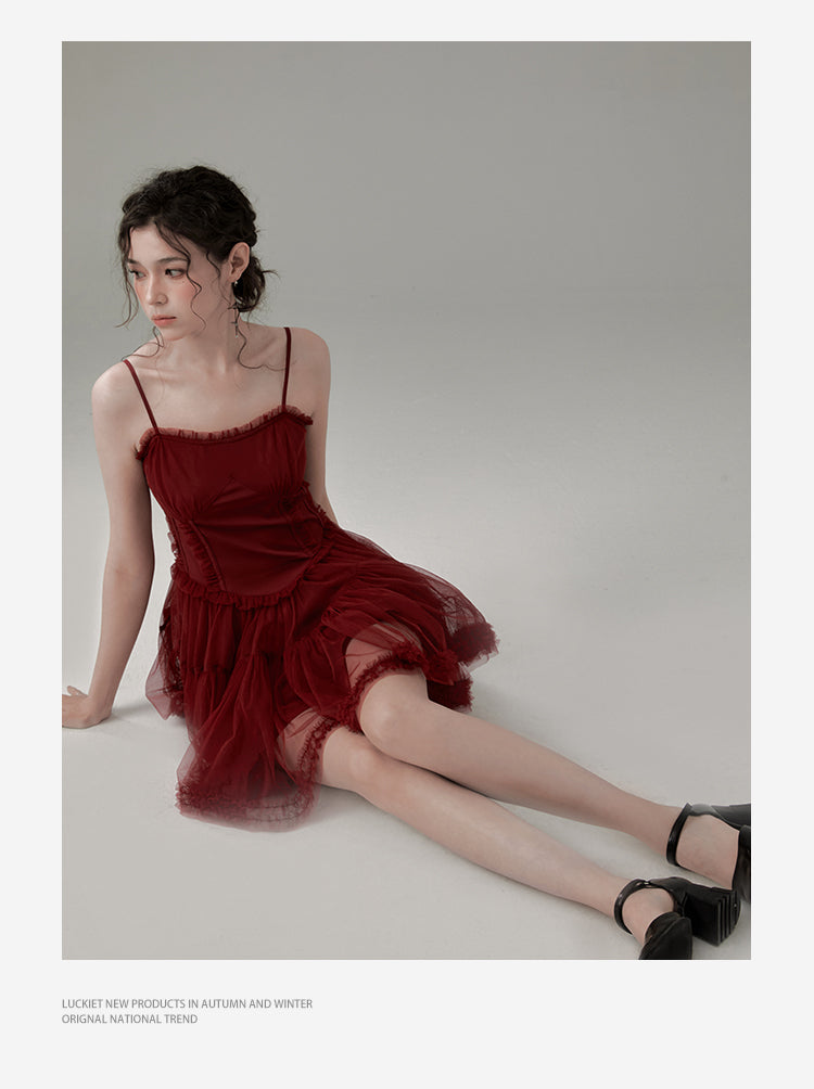 Voluminous Tulle Dress With Straps