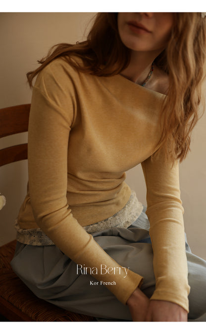Slim Fit Draped One-Shoulder Asymmetric Top