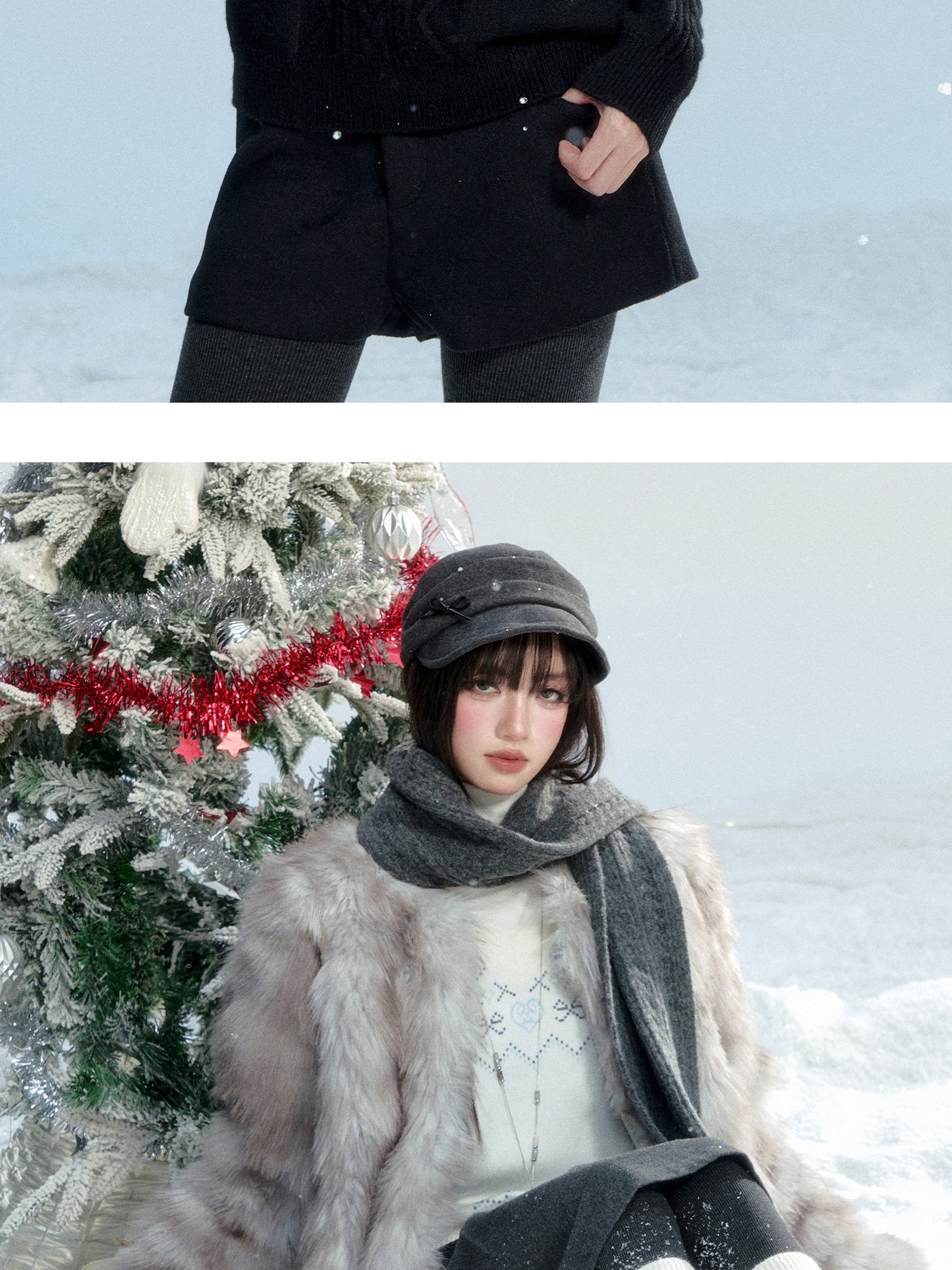 Wool Blend Cable-Knit Scarf