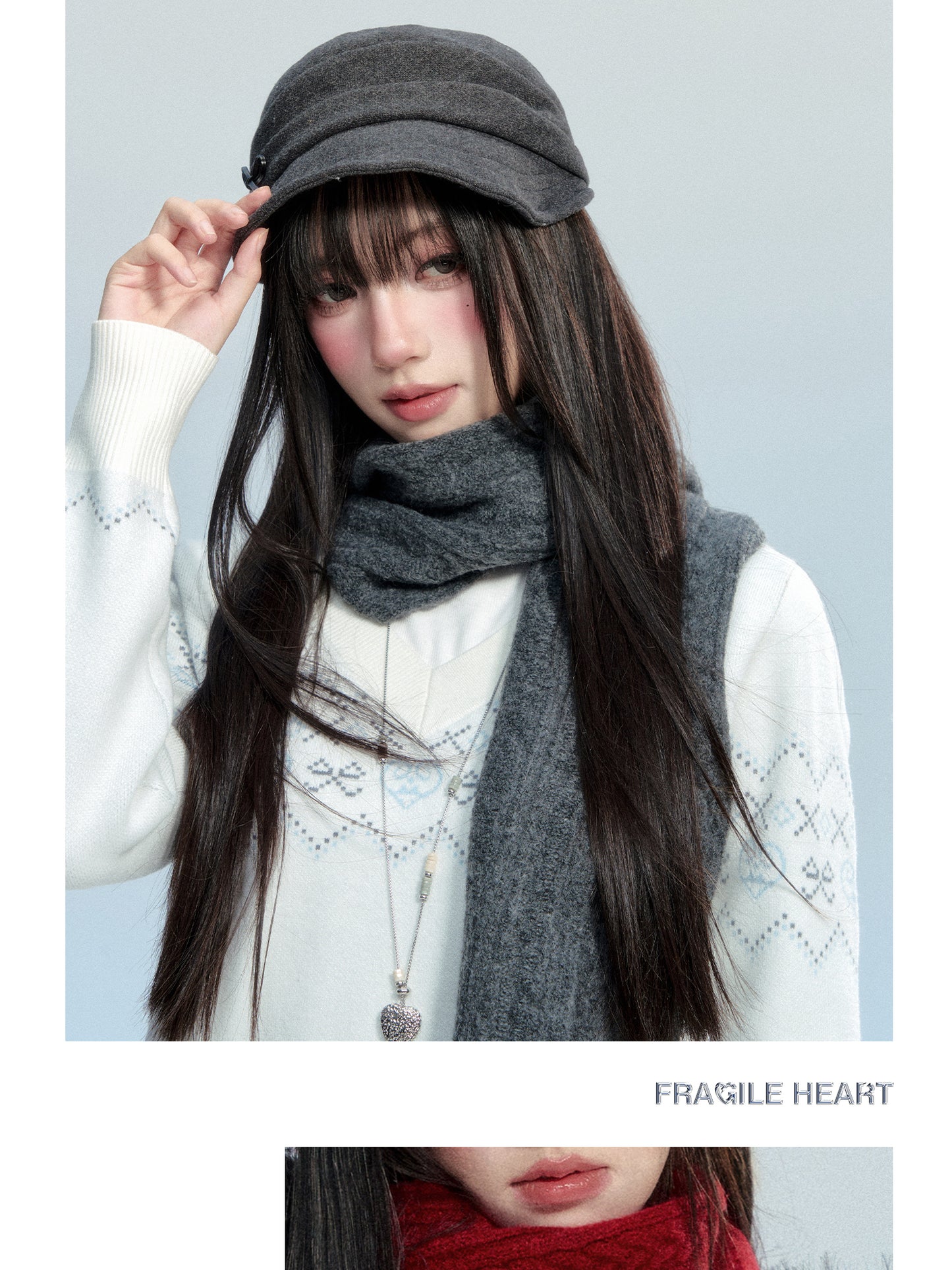 Wool Blend Cable-Knit Scarf