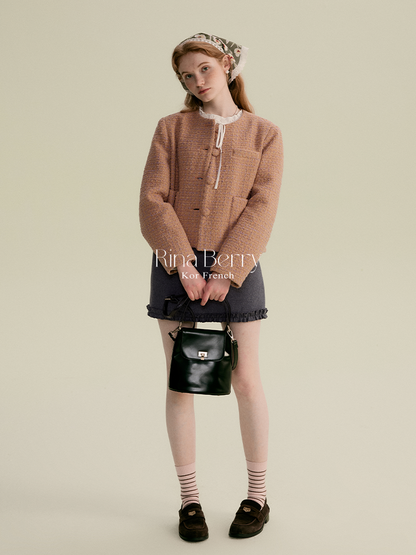 Monotone Tweed Short Jacket