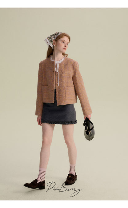 Monotone Tweed Short Jacket