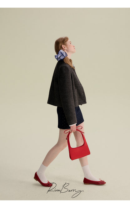 Monotone Tweed Short Jacket