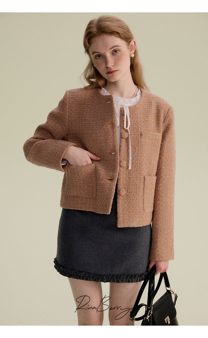Monotone Tweed Short Jacket