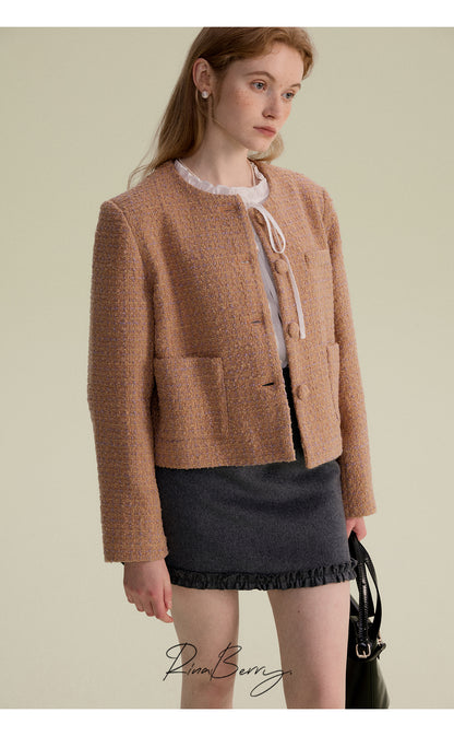 Monotone Tweed Short Jacket