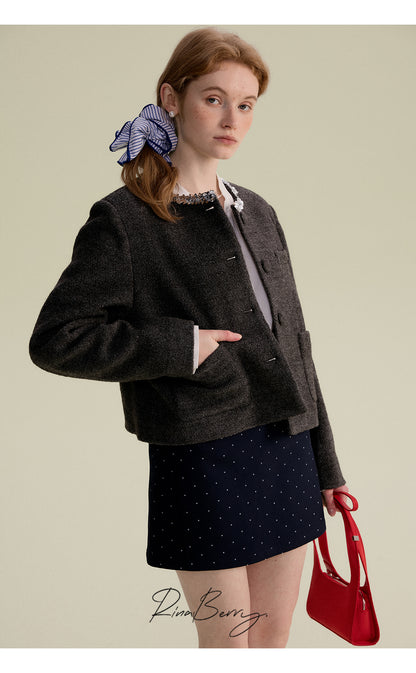 Monotone Tweed Short Jacket
