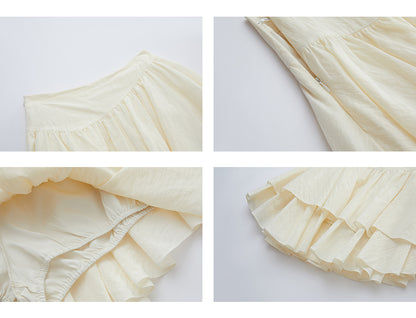 Lace-Up Sleeveless Top & Tiered Skirt