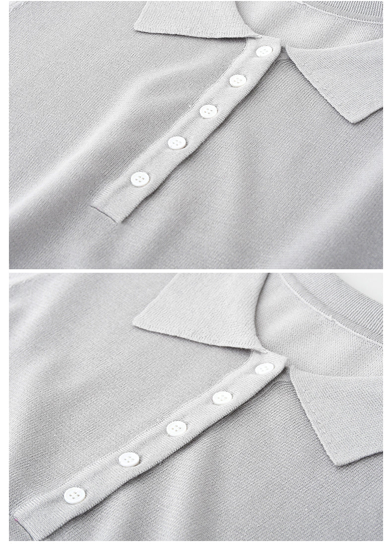 Clean-Cut Sheer Polo Knit