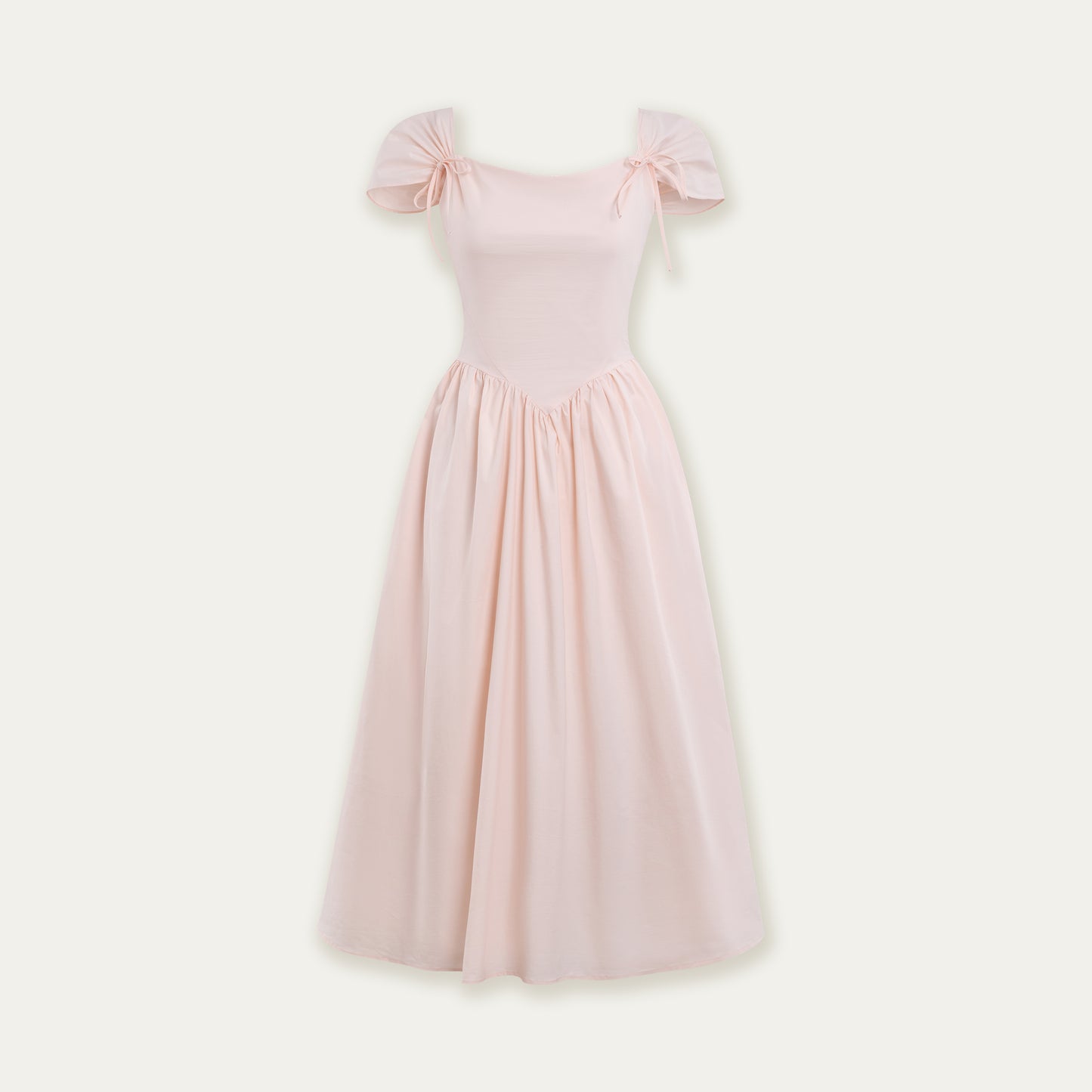 Lace-Up Back Basque Waist Dress