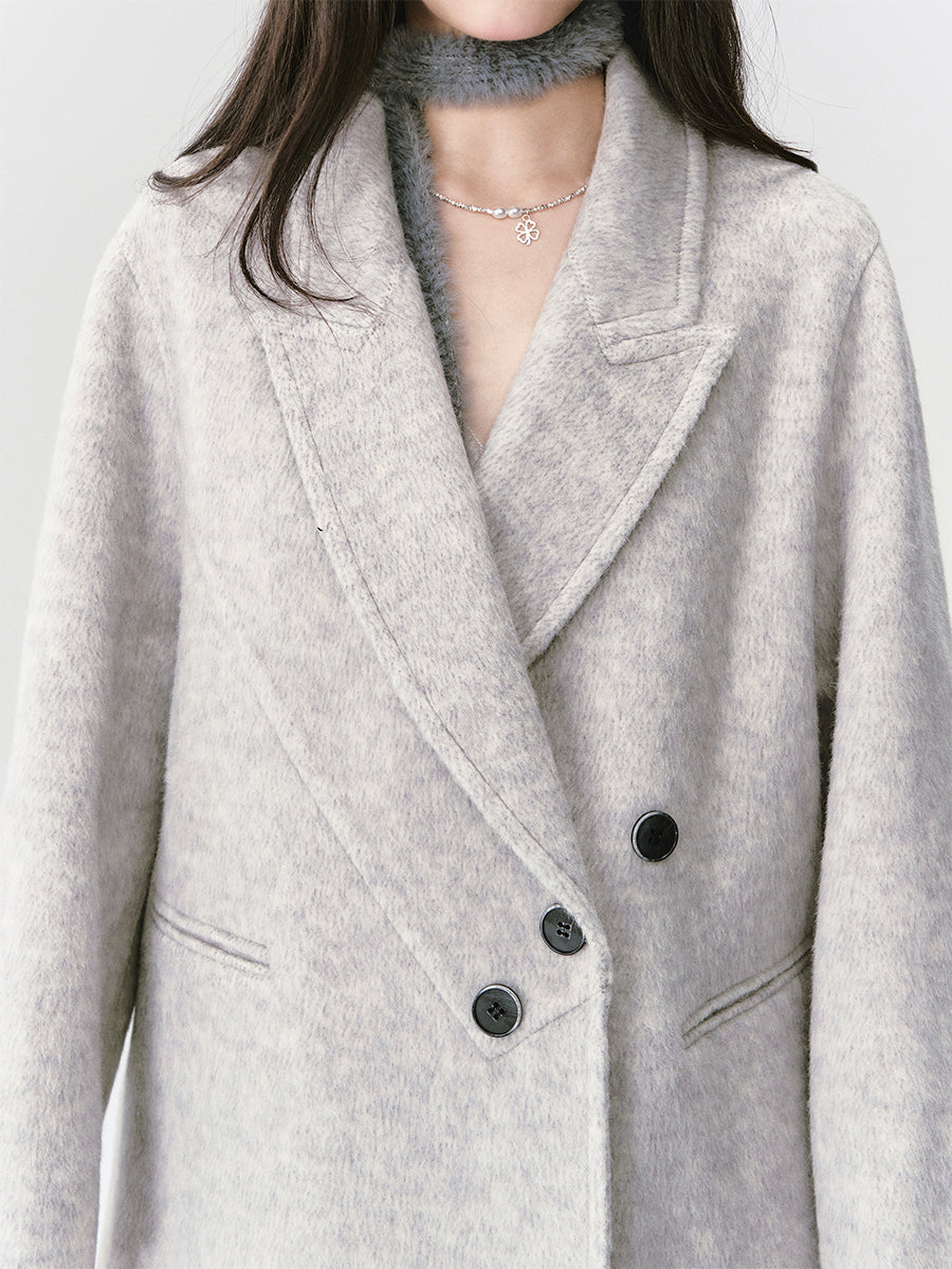 Classic Wool-Blend Peak-Lapel Overcoat