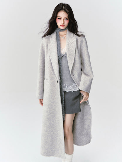 Classic Wool-Blend Peak-Lapel Overcoat