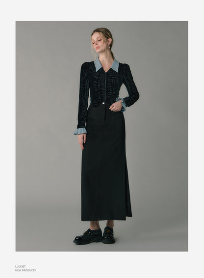 Straight High Waist Maxi Skirt