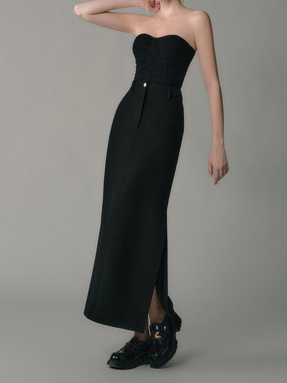 Straight High Waist Maxi Skirt