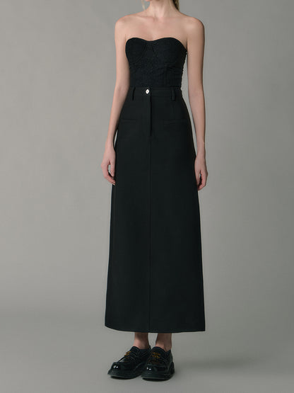 Straight High Waist Maxi Skirt