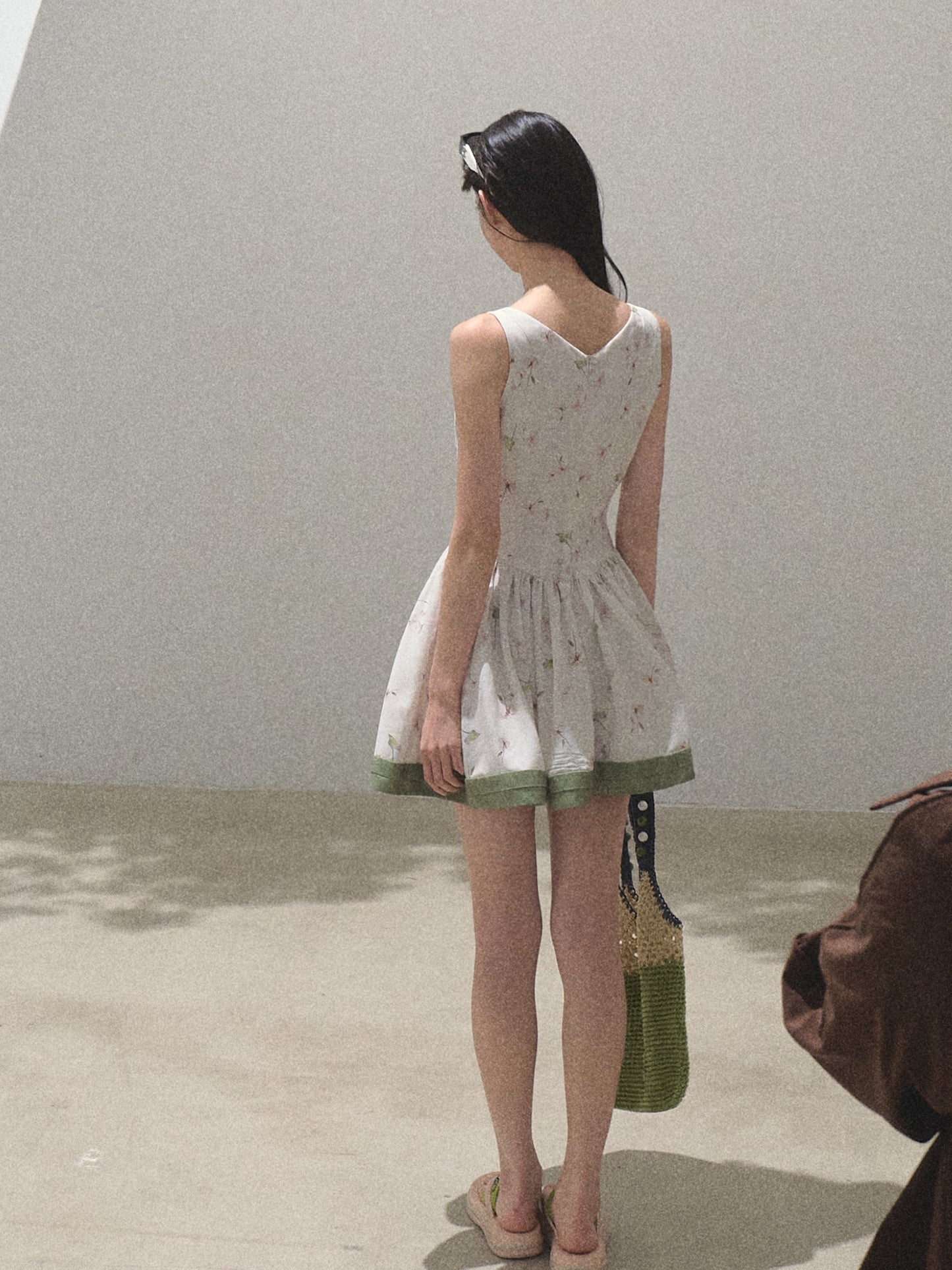 Floral Sleeveless Dress With Trimmed Hem