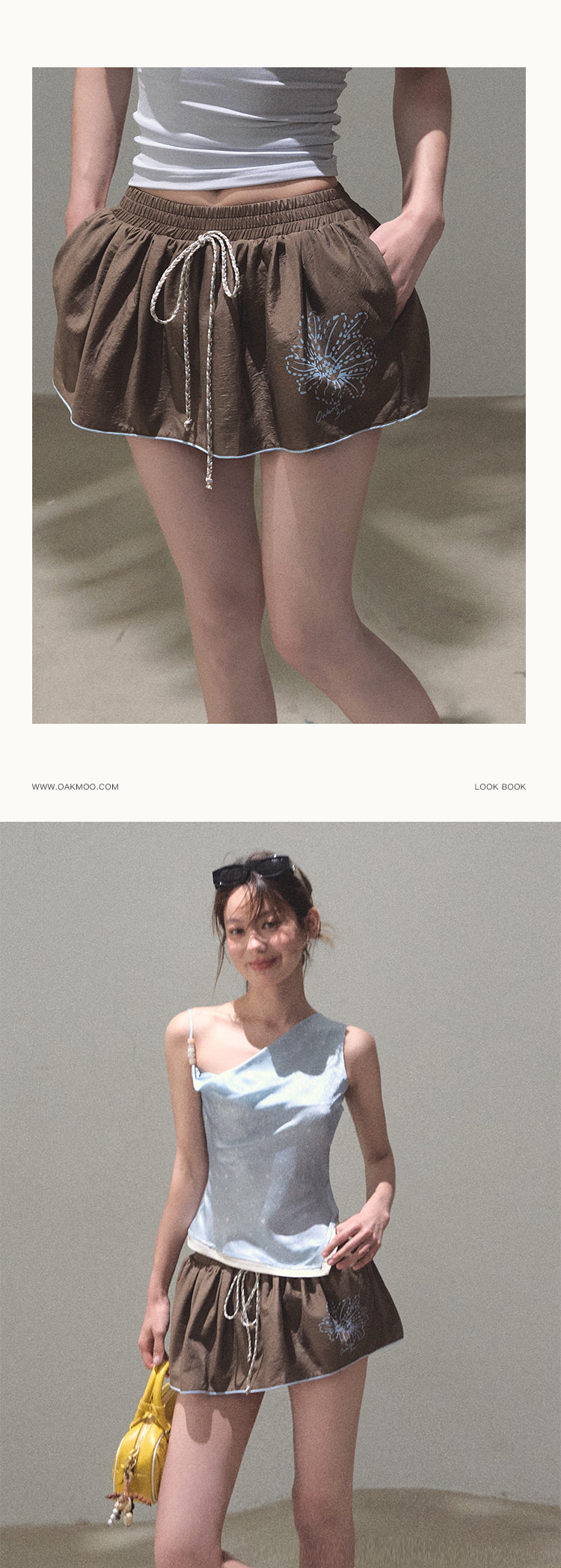 Micro Flare Skirt With Flower Motif