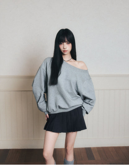 Low-Rise Pleated School-Style Skirt