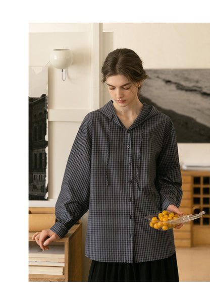 Grid Check Hooded Shirt