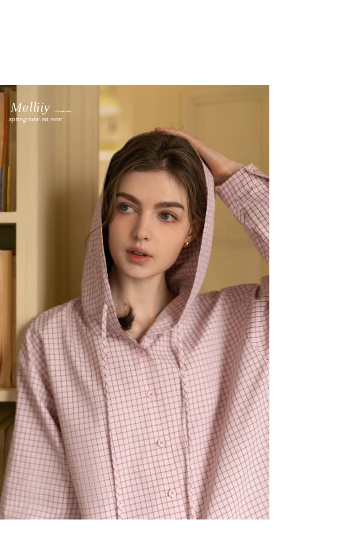 Grid Check Hooded Shirt