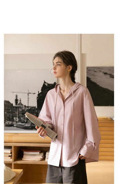 Grid Check Hooded Shirt