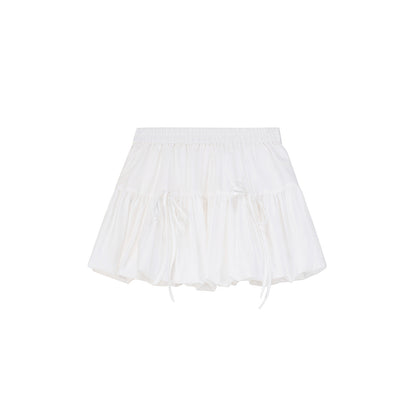 Bubble Skirt With Bow Detail & Hooded Jacket