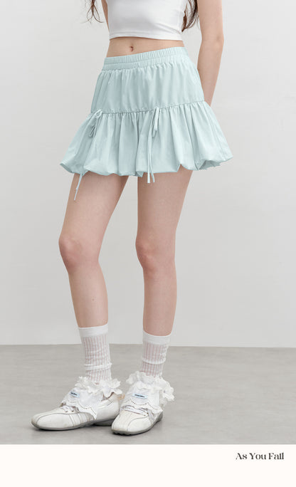 Bubble Skirt With Bow Detail & Hooded Jacket