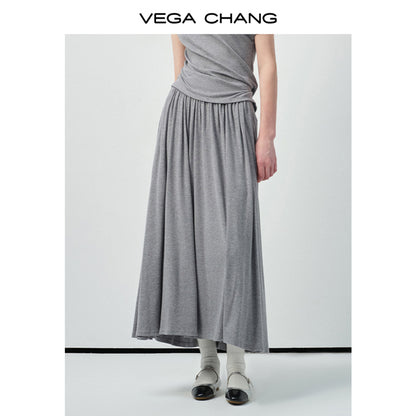 Draped Boat Neck Top & Maxi Skirt