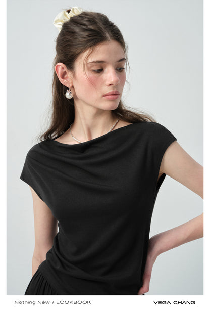 Draped Boat Neck Top & Maxi Skirt