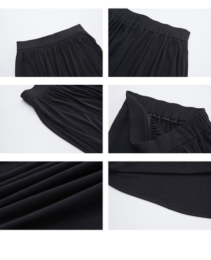 Draped Boat Neck Top & Maxi Skirt