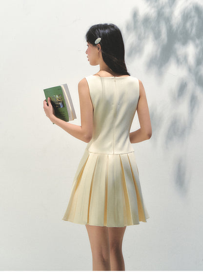 Sleeveless Frill Dress With Removable Sailor Collar