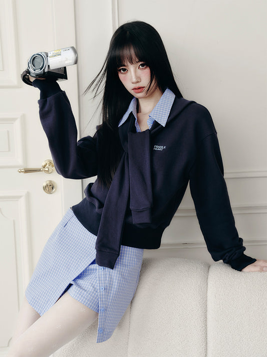 Layered-Look Sweatshirt, A-Line Skort & Barrel-Leg Pants