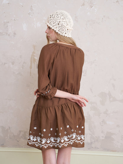 3/4 Sleeve Boho Printed Dress