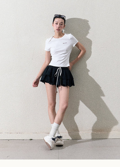 Lap Shoulder Basic T-Shirt