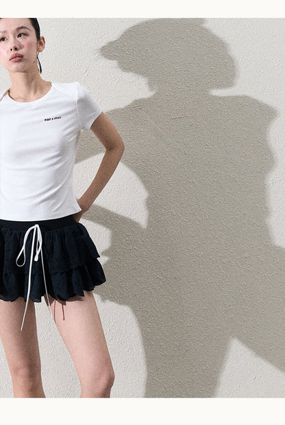 Lap Shoulder Basic T-Shirt