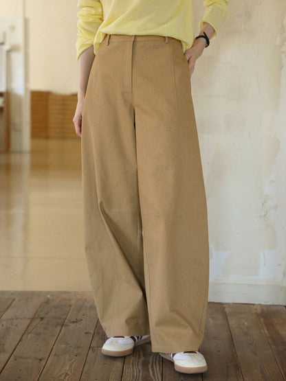 High Waist Curved Wide-Leg Pants