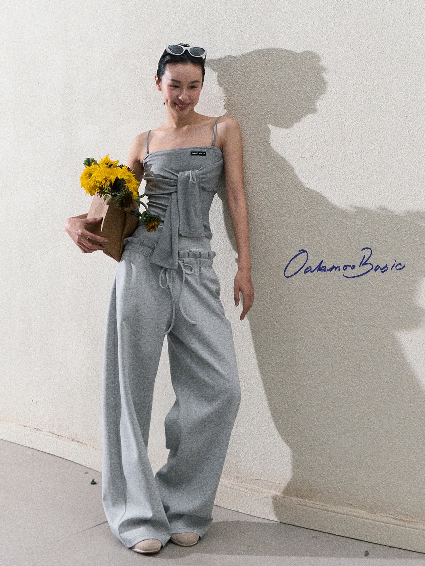 Casual Paperbag Wide-Leg Pants