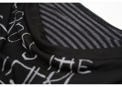 Punk Print Striped Layered Tee
