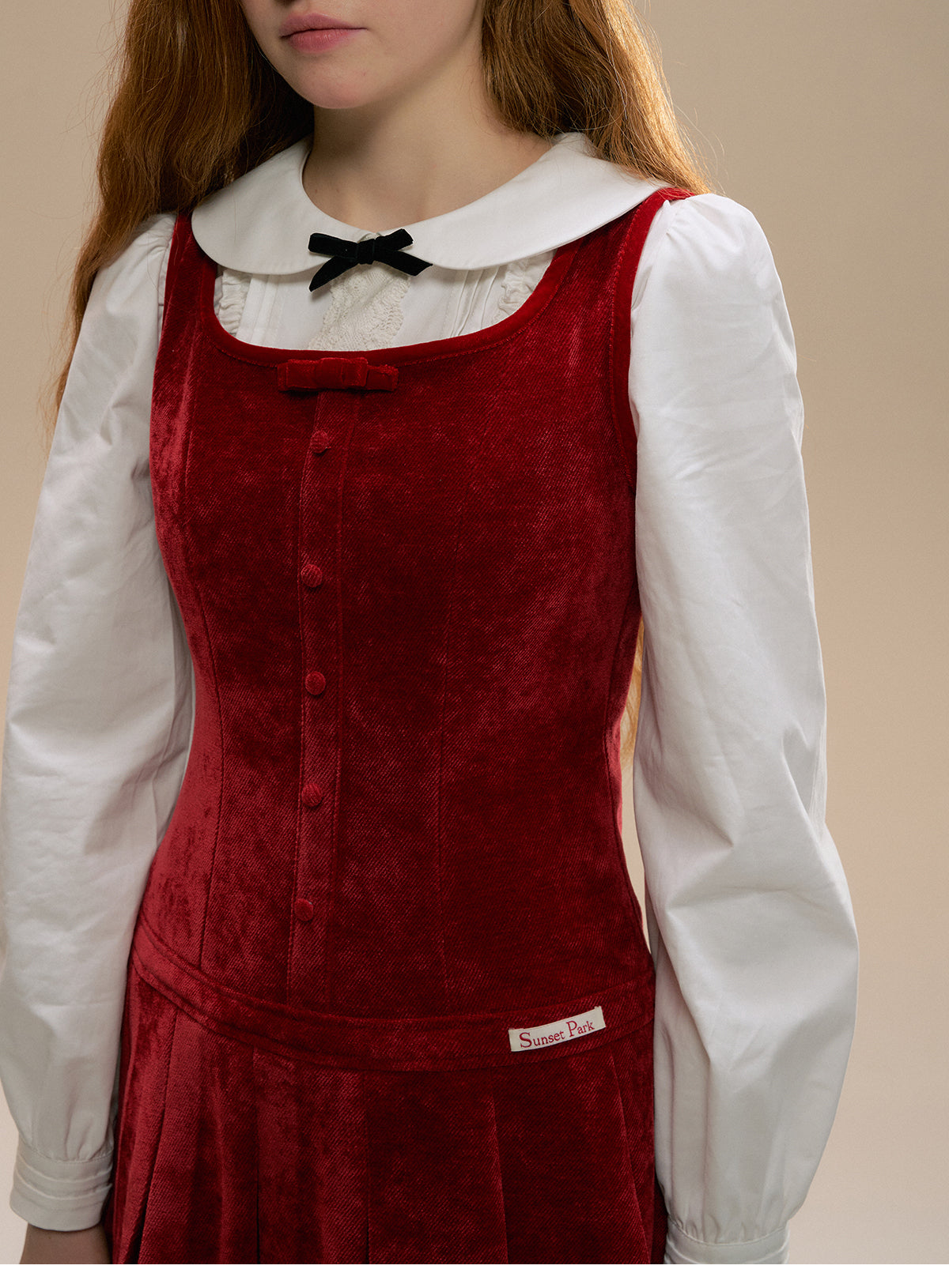 Sleeveless Velvet Pleated Mini Dress