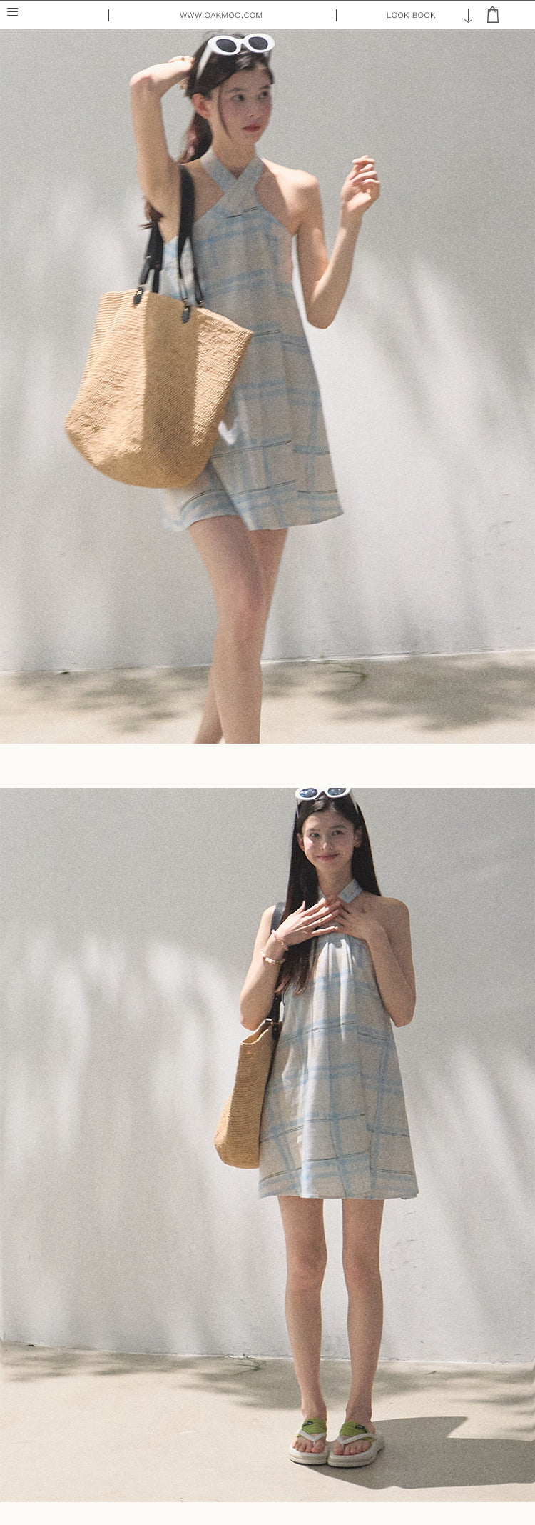 Halter Neck Plaid Dress In 2 Fabric Variations