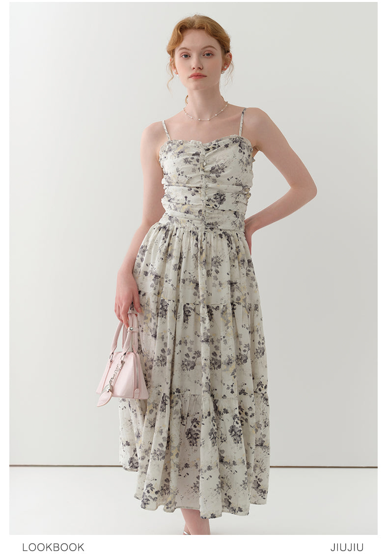 Floral Ruched Cami Dress