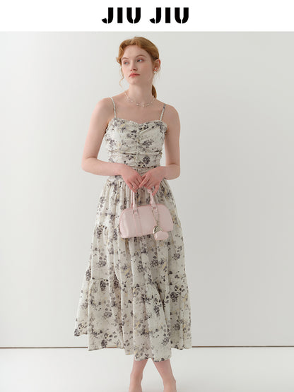 Floral Ruched Cami Dress