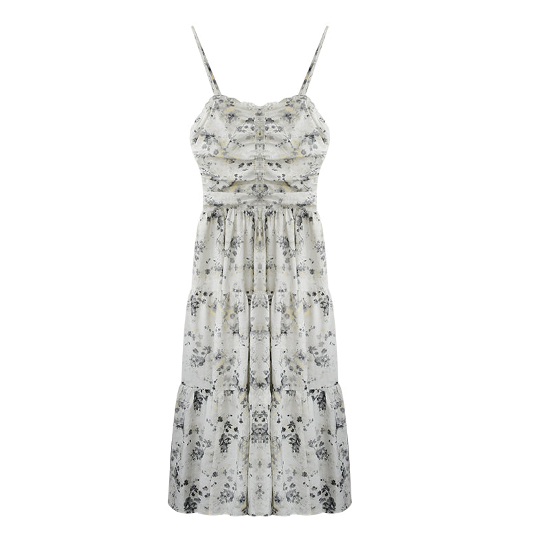 Floral Ruched Cami Dress