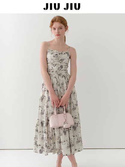 Floral Ruched Cami Dress