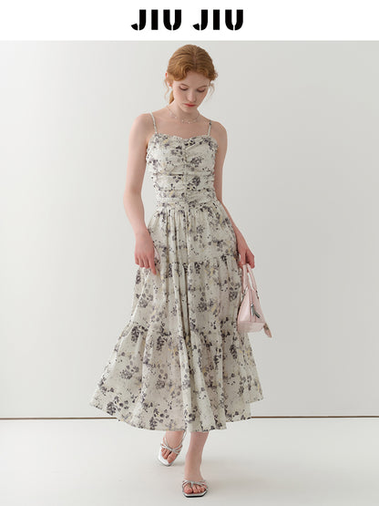 Floral Ruched Cami Dress