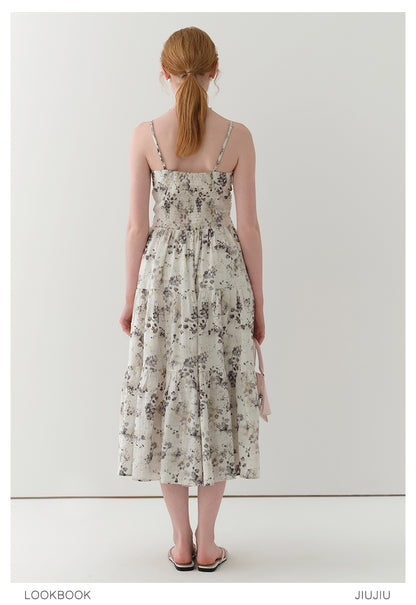 Floral Ruched Cami Dress