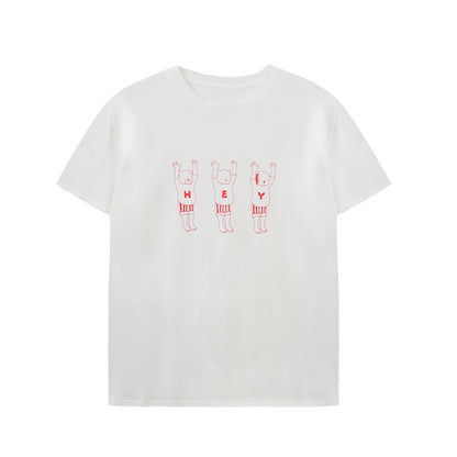 Line Art Cotton Print T-Shirt