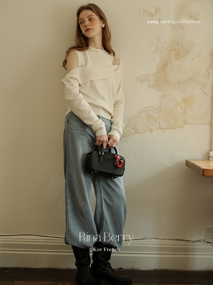 High-Rise Washed Straight Jeans