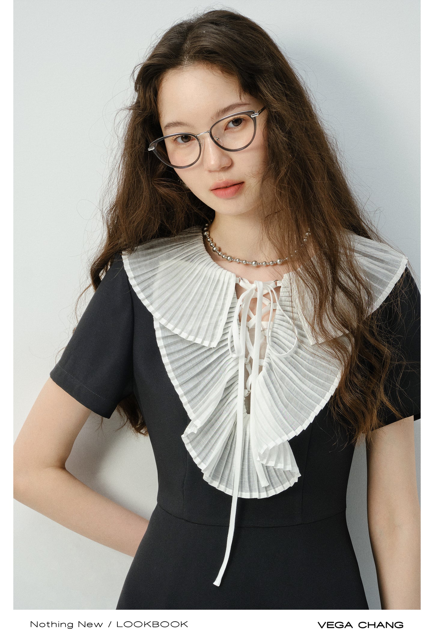 Victorian-Inspired Contrast Bib Dress