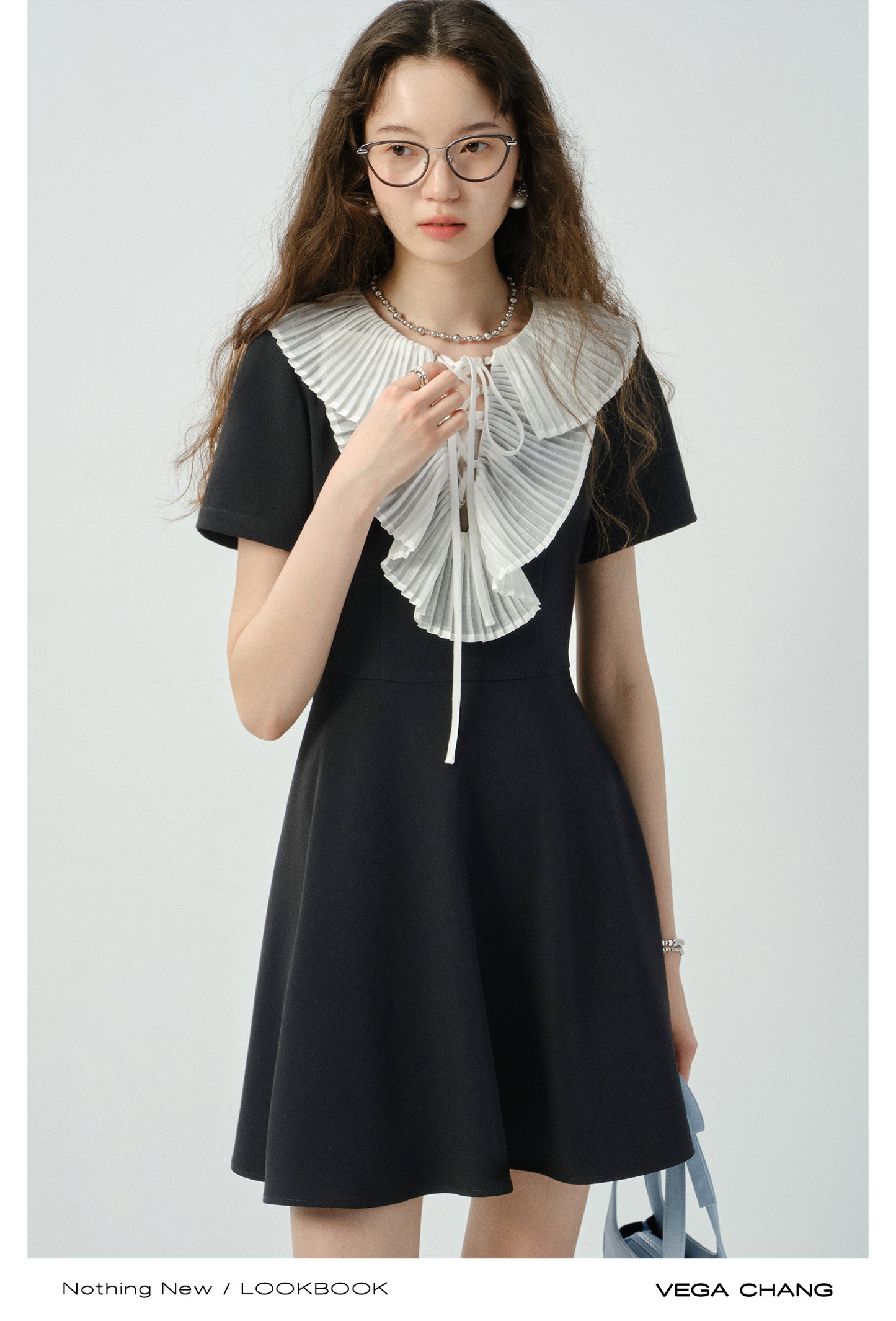 Victorian-Inspired Contrast Bib Dress